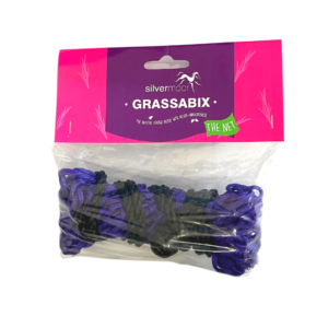 Grassabix net in packaging with bright pink label header